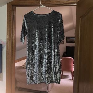 Light blue velvet short dress